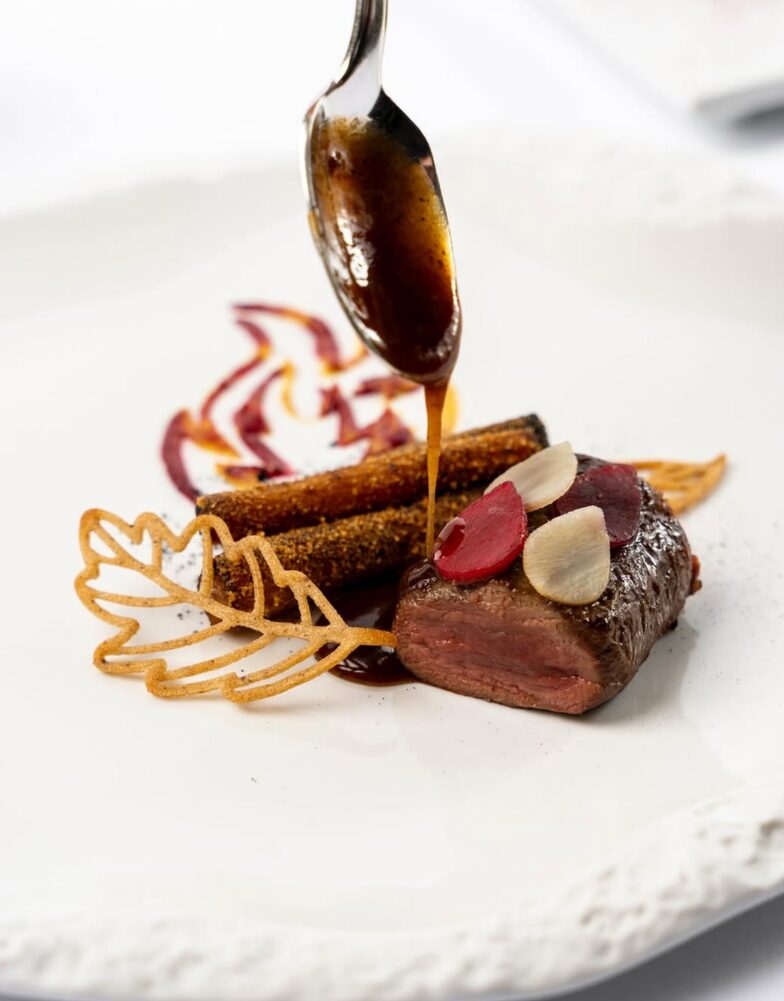 assiette signée Danny Khezzar au restaurant Bayview, Hôtel Président Wilson, Genève