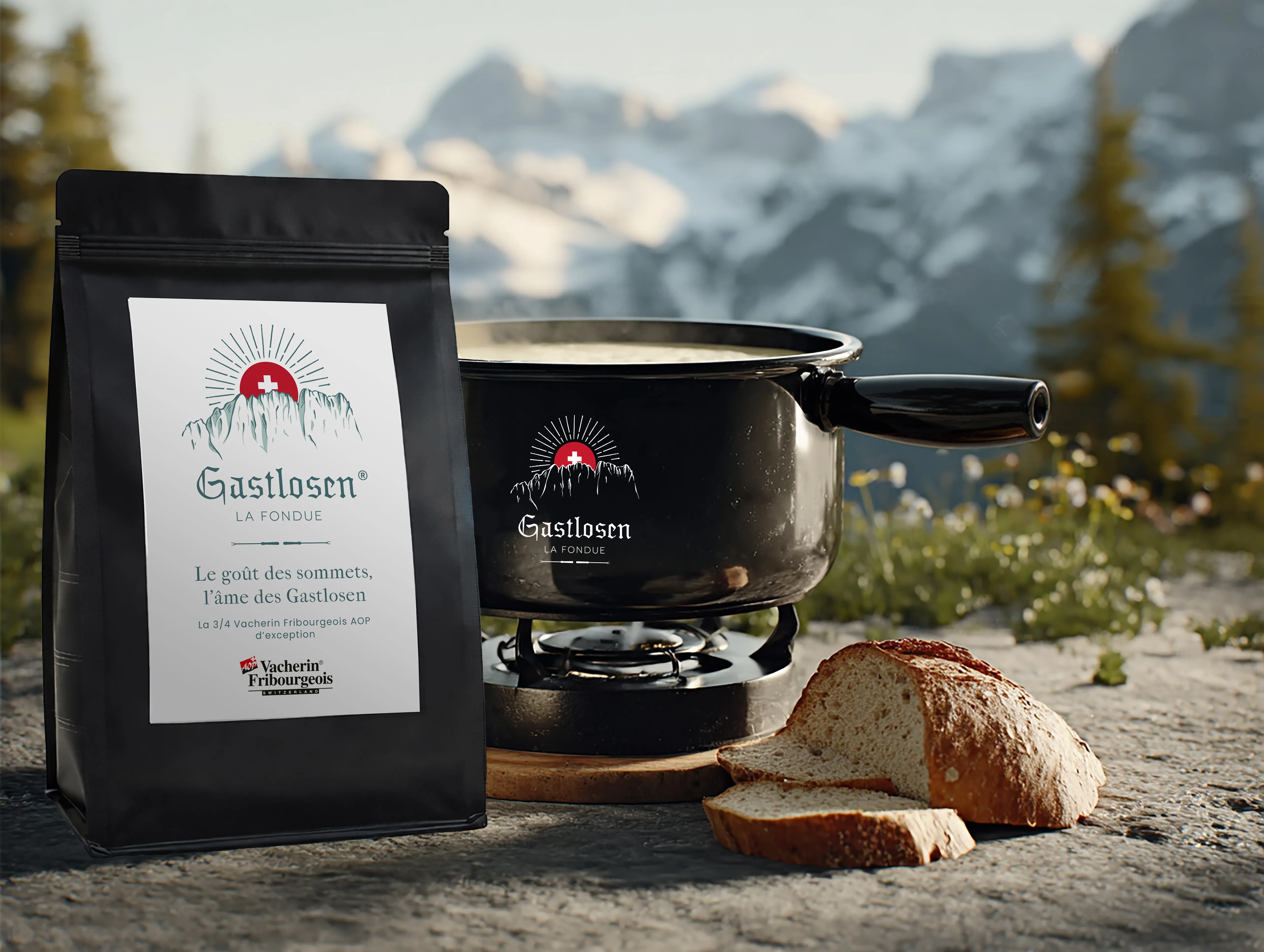 L'assemblage de Gastlosen met à l'honneur le Vacherin Fribourgeois AOP, présent à hauteur de 3/4, complété par 1/4 de Gruyère AOP.