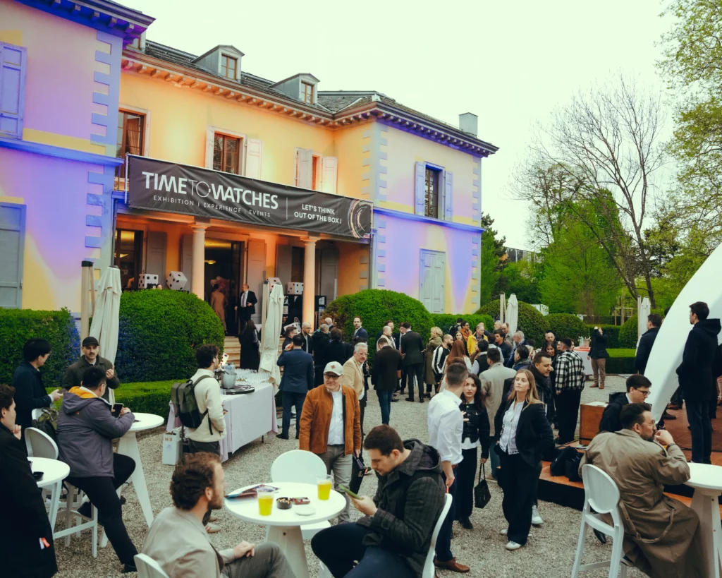 Le parc de la Villa Sarasin a pris des airs de Las Vegas le 14 avril 2026 à l’occasion de la soirée d’inauguration de Time to Watches.