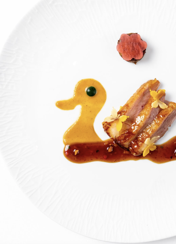 assiette signée Danny Khezzar au restaurant Bayview, Hôtel Président Wilson, Genève